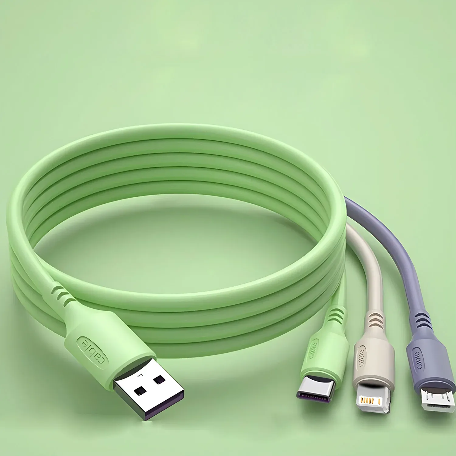 Câble de charge 3 en 1, finition soignée