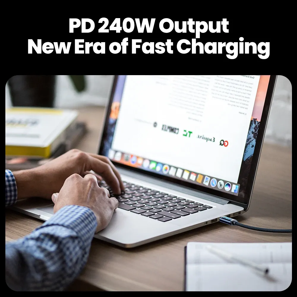 Câble Toocki 240 W USB-C vers USB-C, PD 3.1, écran numérique, charge rapide 100 W, pour MacBook, iPhone 17, Samsung, Xiaomi 2