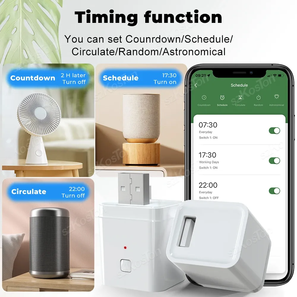 Adaptateur USB intelligent Tuya WiFi/Zigbee, prise 1/2/3 gangs, application Smart Life, synchronisation, contrôleur marche/arrêt, compatible Alexa et Google Home 3