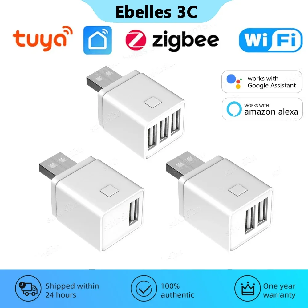 Adaptateur USB intelligent Tuya WiFi/Zigbee, prise 1/2/3 gangs, application Smart Life, synchronisation, contrôleur marche/arrêt, compatible Alexa et Google Home
