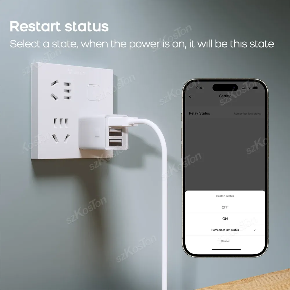 Adaptateur USB intelligent Tuya, application mobile