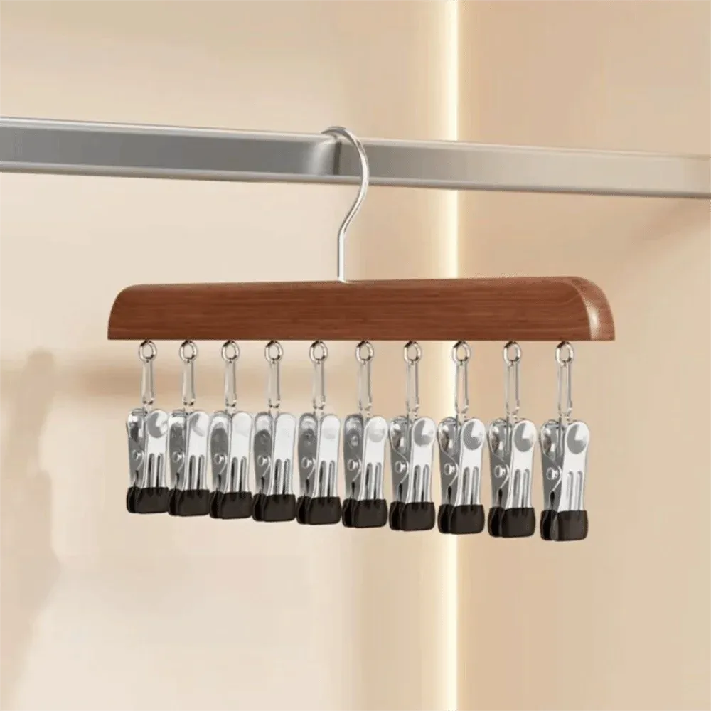 Organisateur de placard avec 10 pinces et 12 pinces à 360°, porte-vêtements rotatif multifonctionnel, gain de place, pour leggings 10
