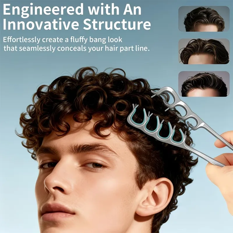 Peigne volumisant professionnel à dents larges pour une texture moelleuse, 1 pièce 2
