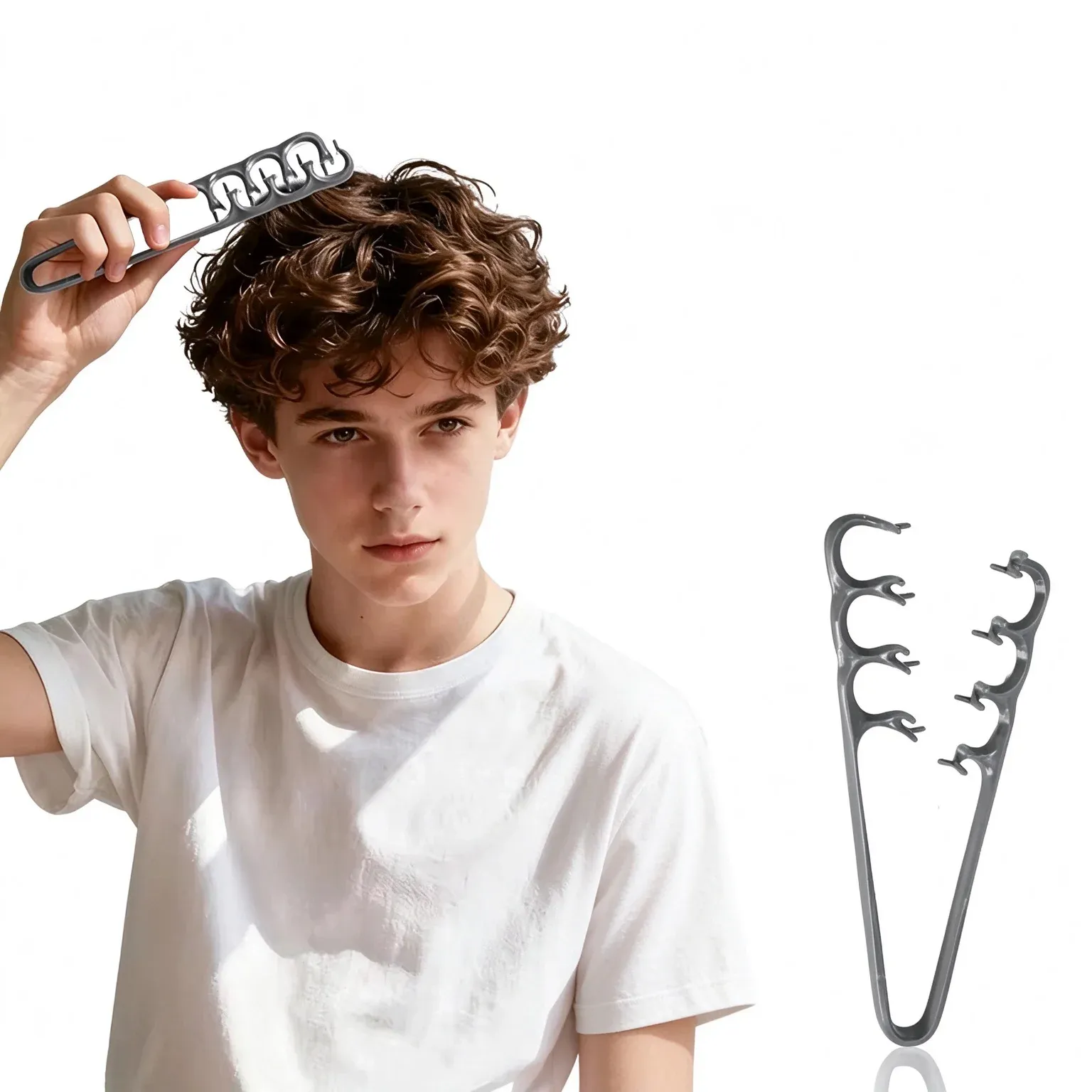 Peigne volumisant professionnel à dents larges pour une texture moelleuse, 1 pièce 6