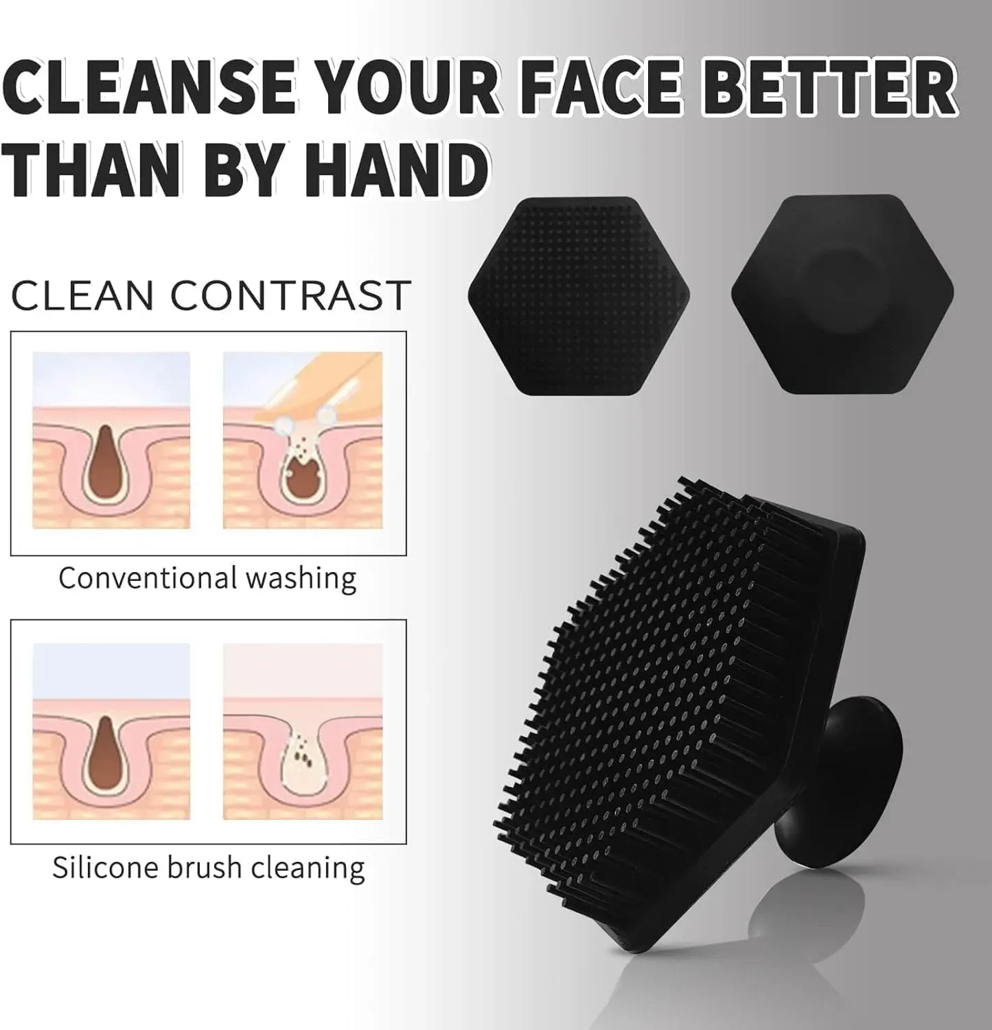 Brosse nettoyante visage en silicone, mini brosse exfoliante pour le visage, nettoyage en profondeur et massage, pour hommes 2