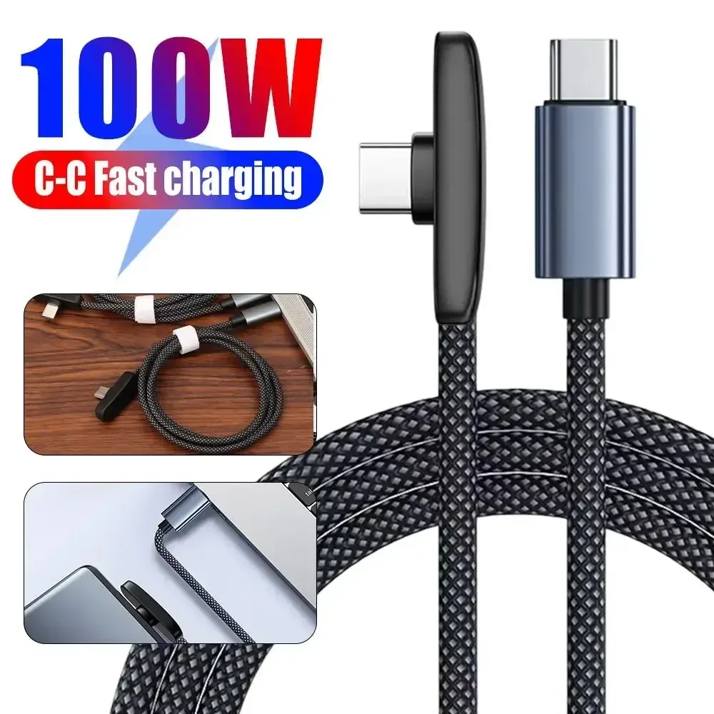 Détail de la tête coudée du câble USB-C