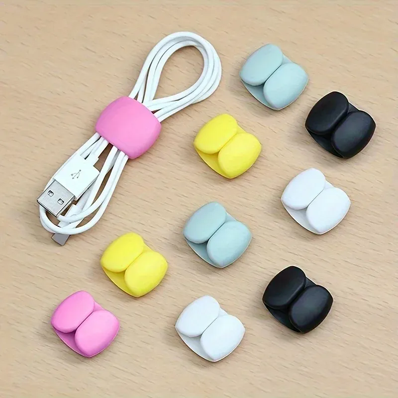 Pinces de rangement multifonctions pour câbles, lot de 10, pour chargeurs et écouteurs, en plastique durable