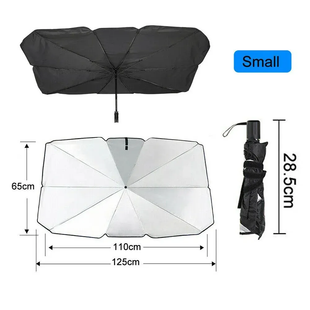 Pare-soleil pliable pour pare-brise avant, revêtement argenté anti-UV 8