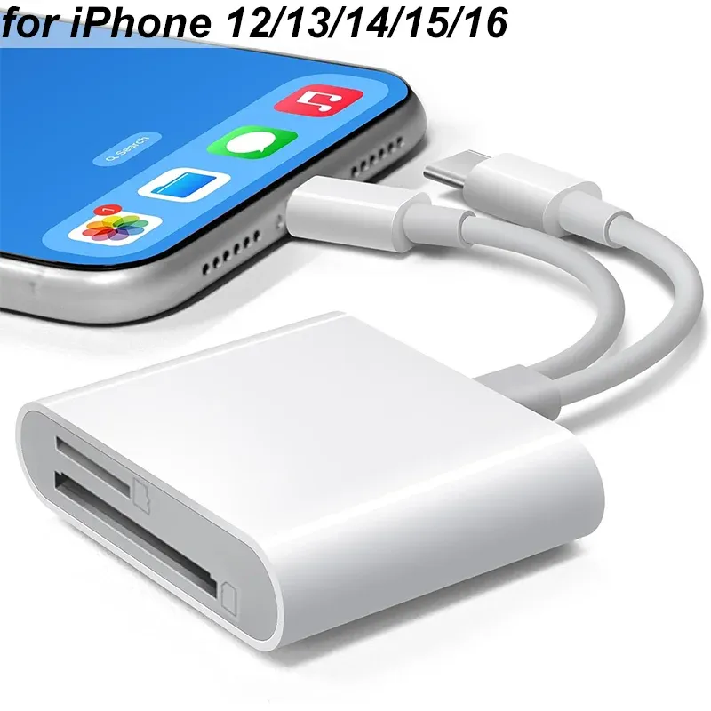 Lecteur de carte SD 5 en 1 avec concentrateur USB, adaptateur OTG USB 3.0 vers USB-C pour iPhone et Huawei 9