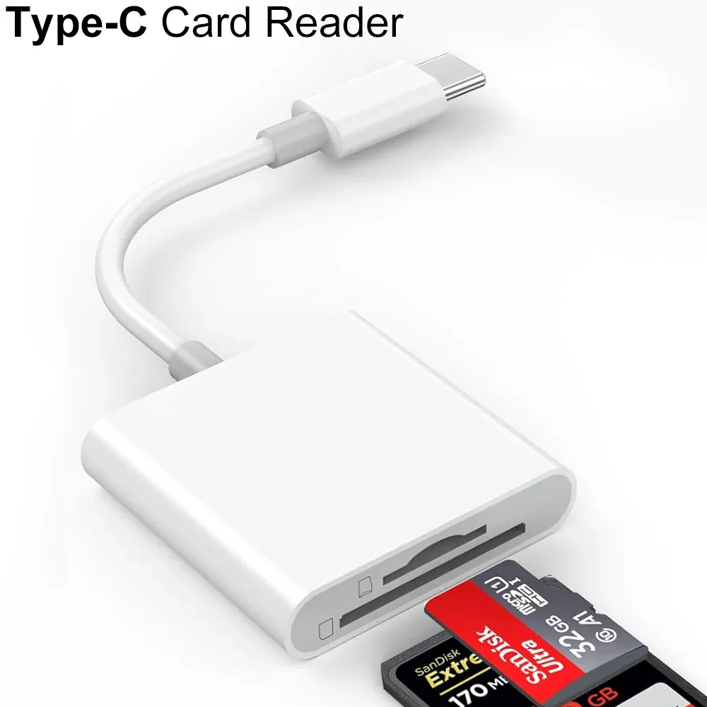 Lecteur de carte SD 5 en 1 avec concentrateur USB, adaptateur OTG USB 3.0 vers USB-C pour iPhone et Huawei 11