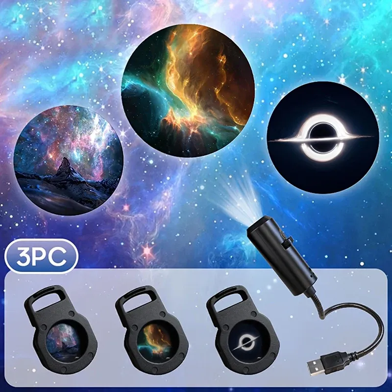 Projecteur LED Galaxie avec 1 lumière et 10 images interchangeables, Veilleuse ciel étoilé 3