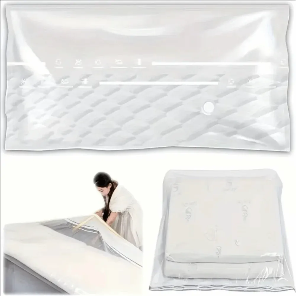 Sacs de rangement sous vide réutilisables en plastique, gain de place, grande capacité