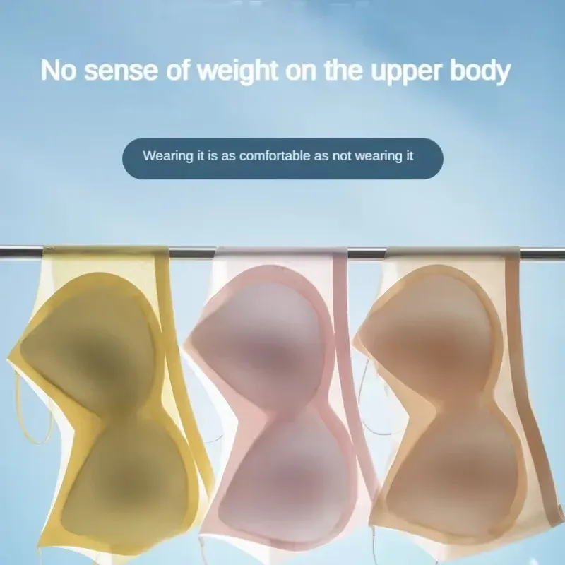Lot de 3 soutiens-gorge sans couture pour femme en soie glacée ultra-fine et respirante, dos nageur, modèle cache-cœur à maintien léger 2