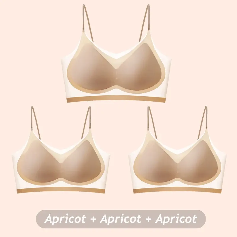 Lot de 3 soutiens-gorge sans couture pour femme en soie glacée ultra-fine et respirante, dos nageur, modèle cache-cœur à maintien léger 7