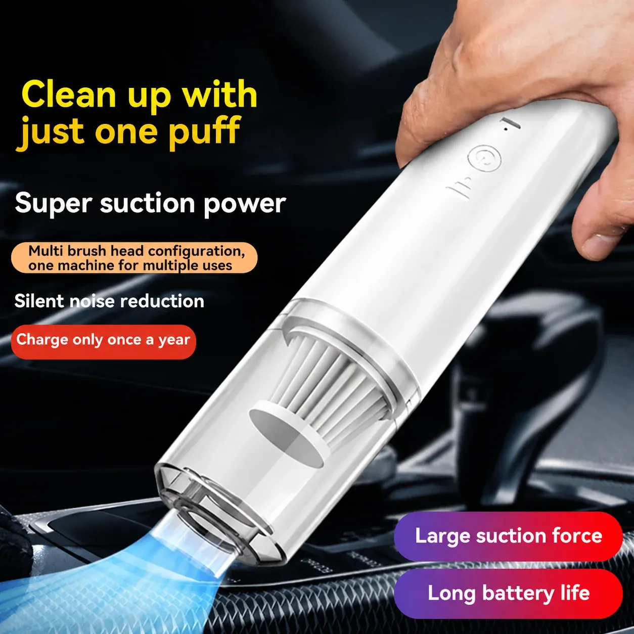 Aspirateur Puissant Rechargeable et Portable pour Voiture et Maison 2026