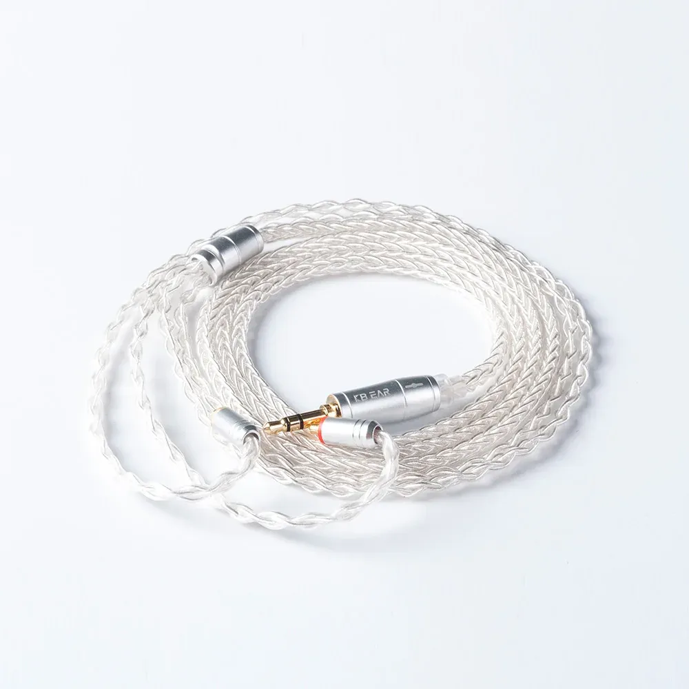 KBEAR 8 Core Écouteurs filaires argentés améliorés, câble 2 broches/MMCX/QDC, casque de jeu pour KZ KS1 KS2 TRI Meteor IEMs 9