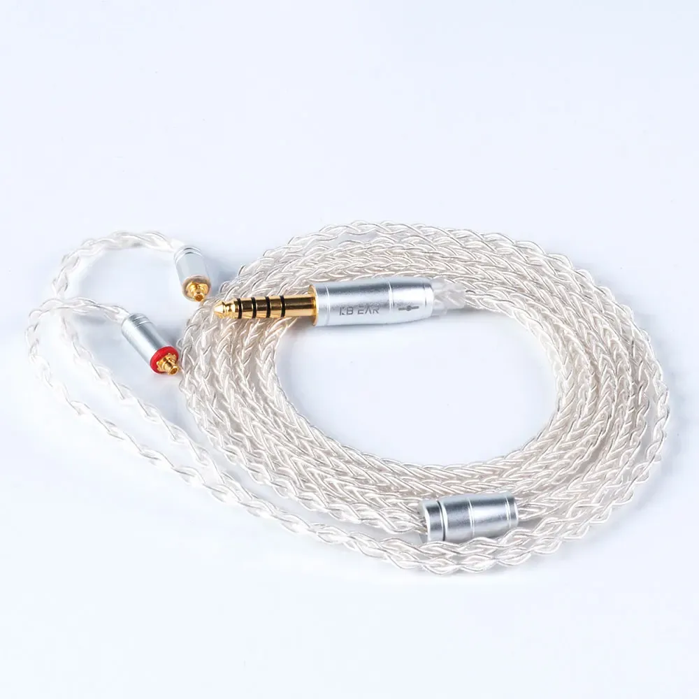 KBEAR 8 Core Écouteurs filaires argentés améliorés, câble 2 broches/MMCX/QDC, casque de jeu pour KZ KS1 KS2 TRI Meteor IEMs 13