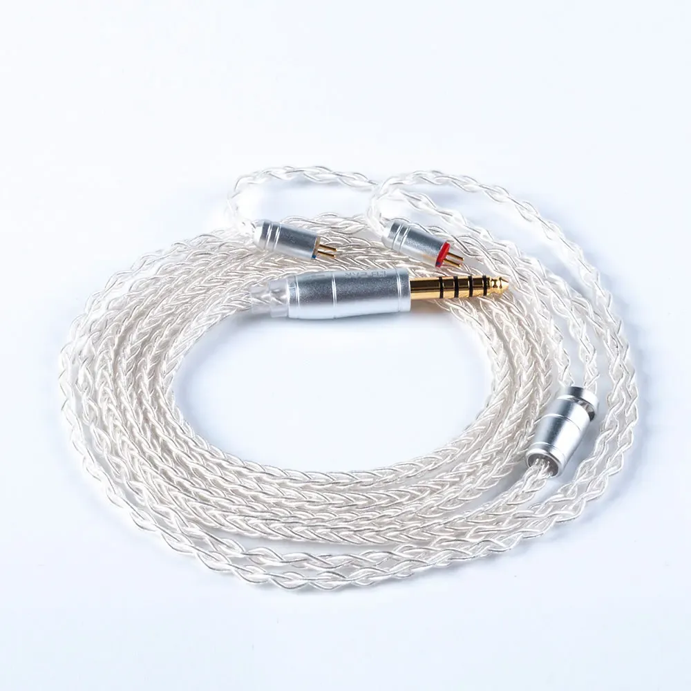 KBEAR 8 Core Écouteurs filaires argentés améliorés, câble 2 broches/MMCX/QDC, casque de jeu pour KZ KS1 KS2 TRI Meteor IEMs 12