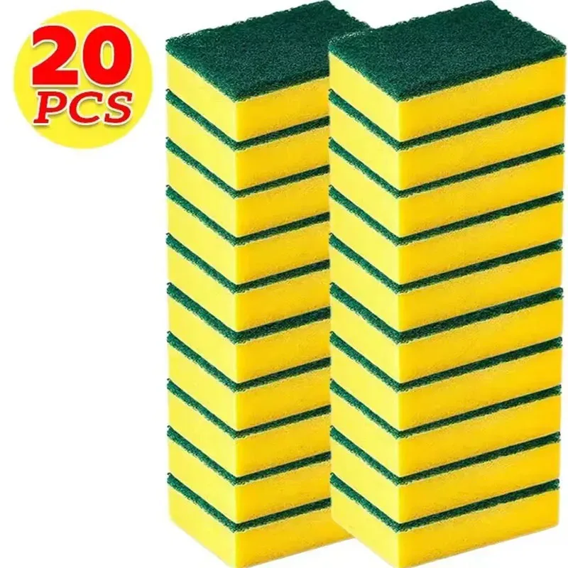 Éponge magique double face très absorbante, réutilisable, pour nettoyer les casseroles, anti-rouille, brosse de nettoyage, outil de nettoyage de la graisse de cuisine 7