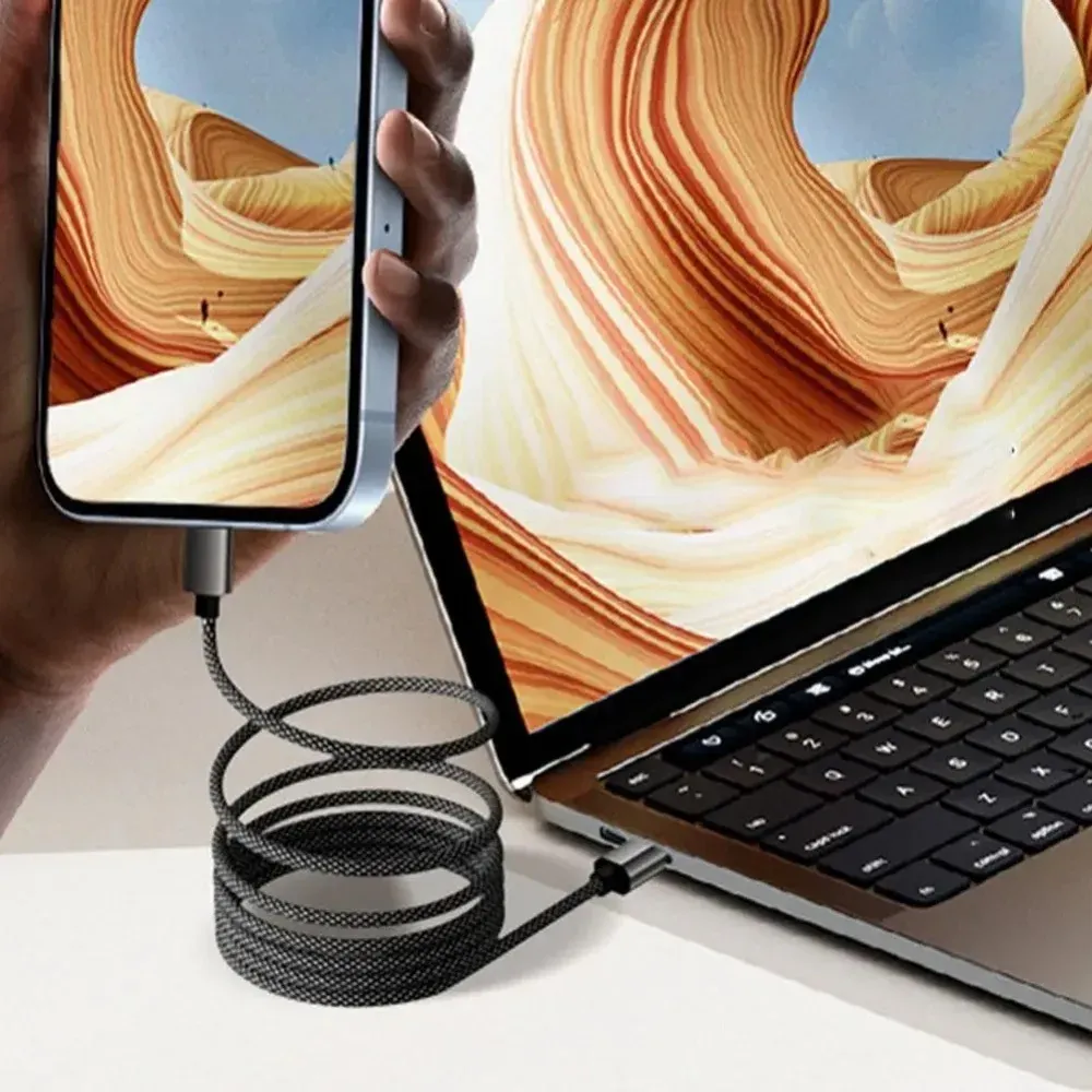 Câble de charge rapide magnétique 100 W USB-C vers USB-C, compatible iPhone 15, 16, 17, Samsung, Xiaomi et MacBook 5
