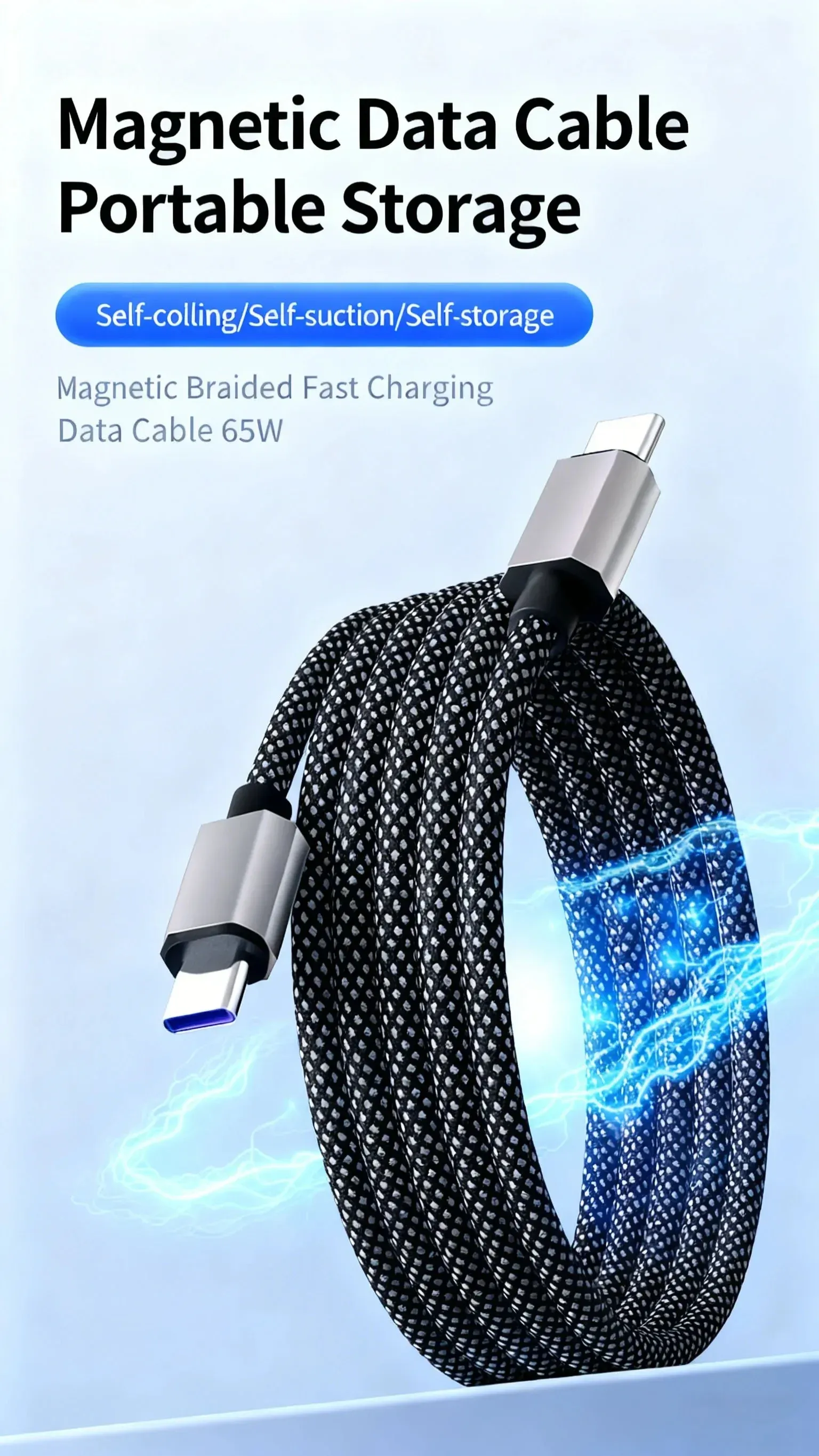 Câble de charge magnétique USB-C vers USB-C, vue d'ensemble