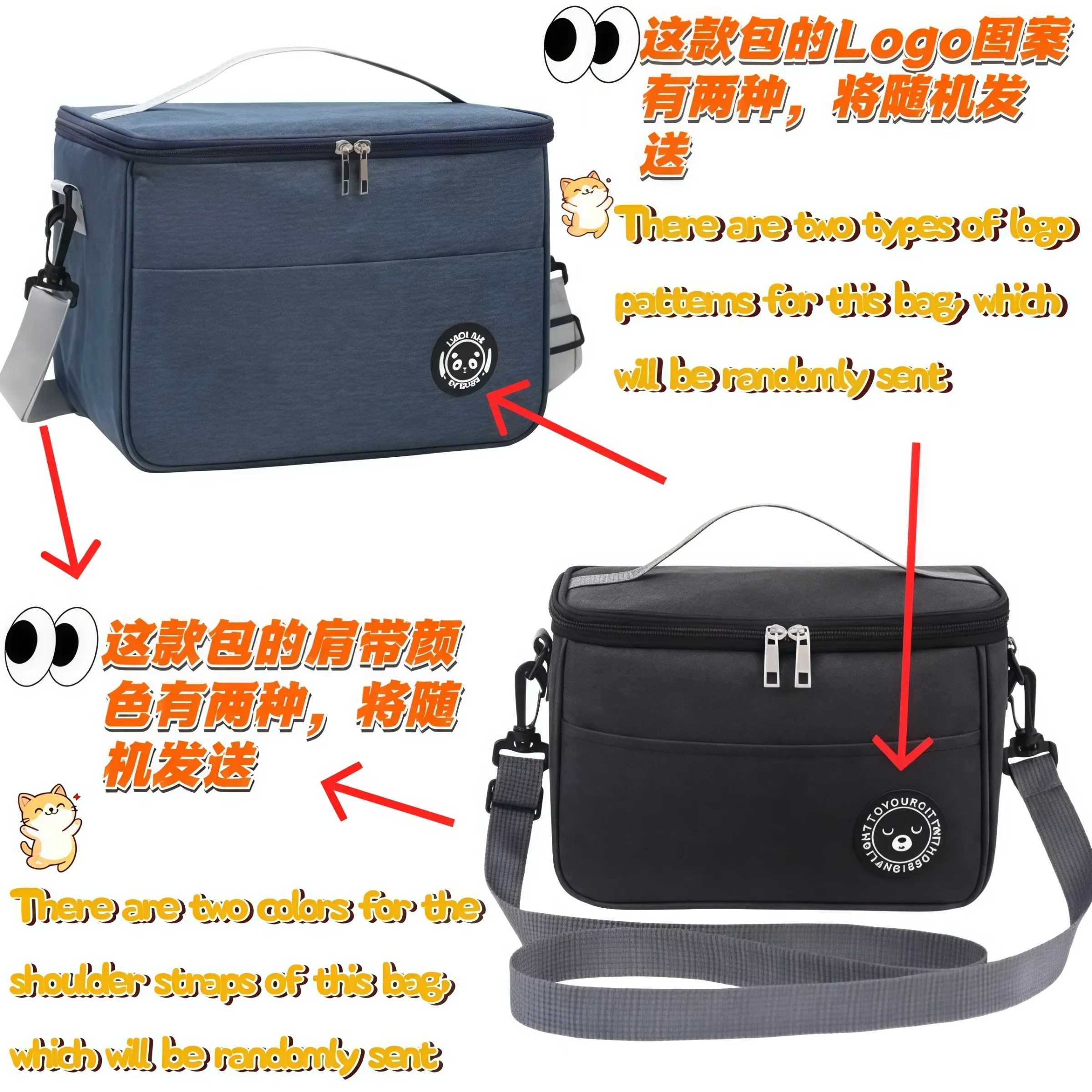 Sac isotherme en aluminium épaissi, format carré, taille L, pour le transport de repas au bureau ou à l'école 2