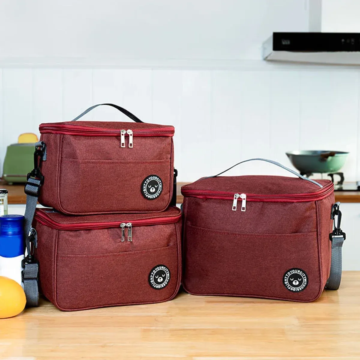 Sac isotherme en aluminium épaissi, format carré, taille L, pour le transport de repas au bureau ou à l'école 7