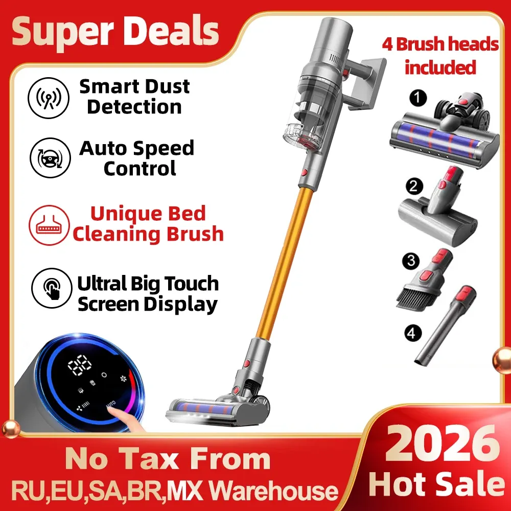 Aspirateur à Main sans Fil ABIR VC205, 27 000 Pa, Capteur de Poussière Intelligent, Écran Tactile LED, Contrôle Automatique de la Vitesse, Anti-Acariens Portable - Image 1
