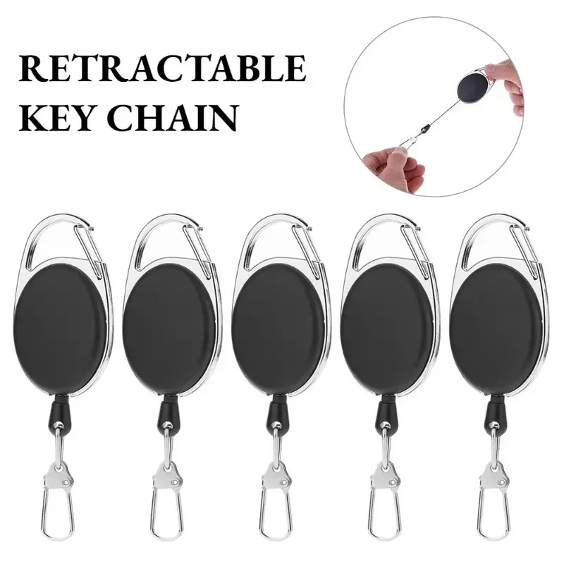 Lot de 3 à 24 porte-badges rétractables avec enrouleur, porte-cartes à clip pour sac à dos et mousqueton - Image 1