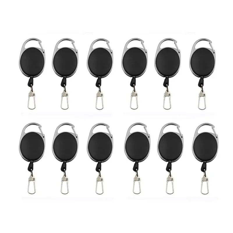 Lot de 3 à 24 porte-badges rétractables avec enrouleur, porte-cartes à clip pour sac à dos et mousqueton 8