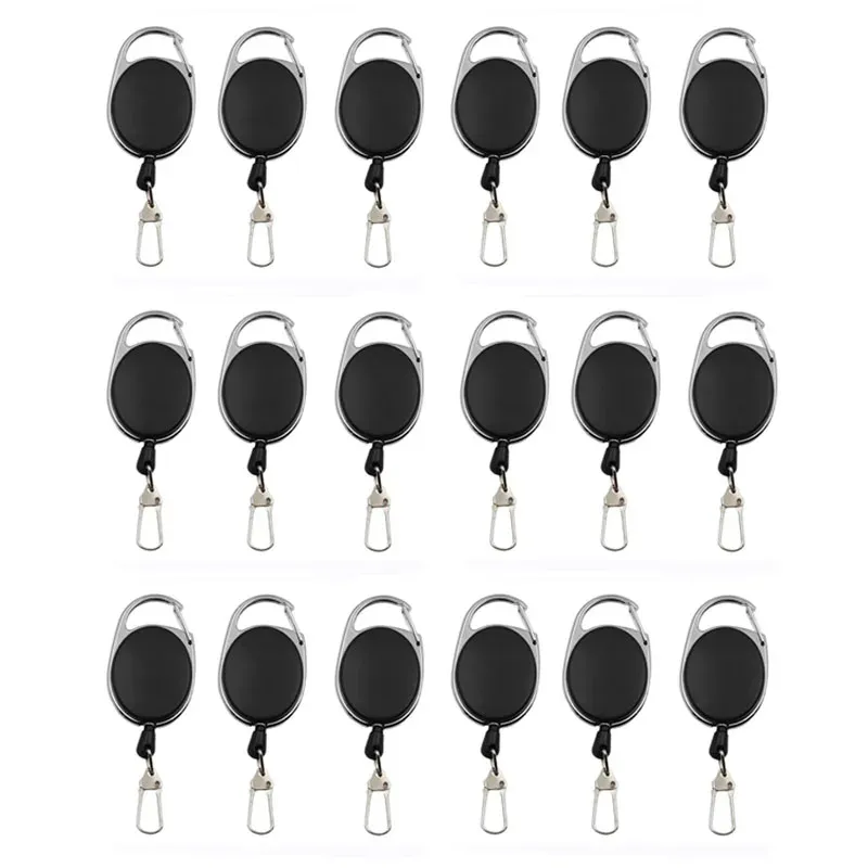 Lot de 3 à 24 porte-badges rétractables avec enrouleur, porte-cartes à clip pour sac à dos et mousqueton 11