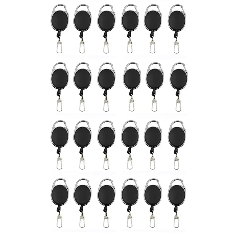 Lot de 3 à 24 porte-badges rétractables avec enrouleur, porte-cartes à clip pour sac à dos et mousqueton 12