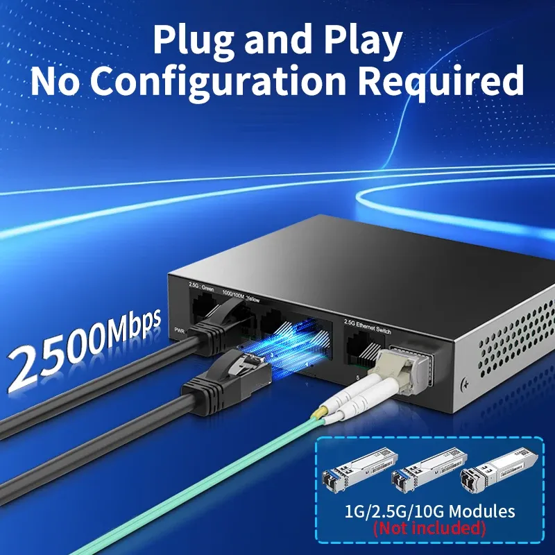 Le title is already in French, so it needs to be cleaned up into a natural, professional product name without the keyword stuffing.

Commutateur Ethernet 5 ports 2.5GbE non géré, 1 port SFP+ 10 Gb 3