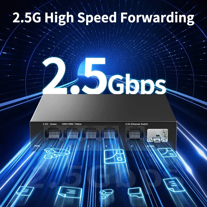 Le title is already in French, so it needs to be cleaned up into a natural, professional product name without the keyword stuffing.

Commutateur Ethernet 5 ports 2.5GbE non géré, 1 port SFP+ 10 Gb 2