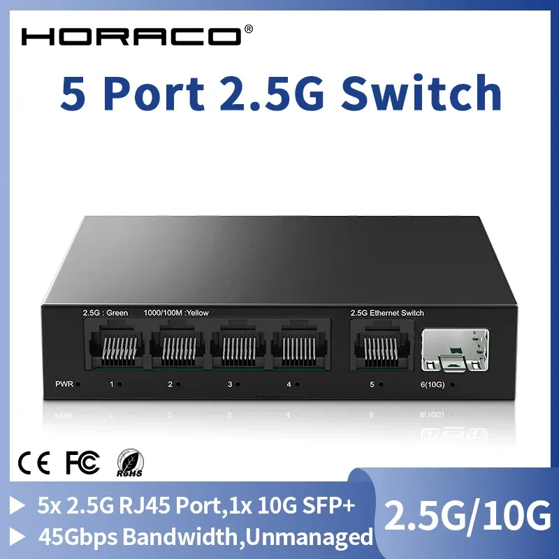 Le title is already in French, so it needs to be cleaned up into a natural, professional product name without the keyword stuffing.
Commutateur Ethernet 5 ports 2.5GbE non géré, 1 port SFP+ 10 Gb