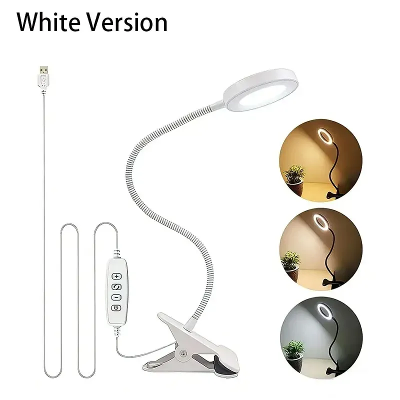 Lampe de lecture USB à 48 LED avec pince, lampe de bureau à col de cygne flexible, 3 modes de couleur, 10 niveaux de luminosité, orientable à 360° 9