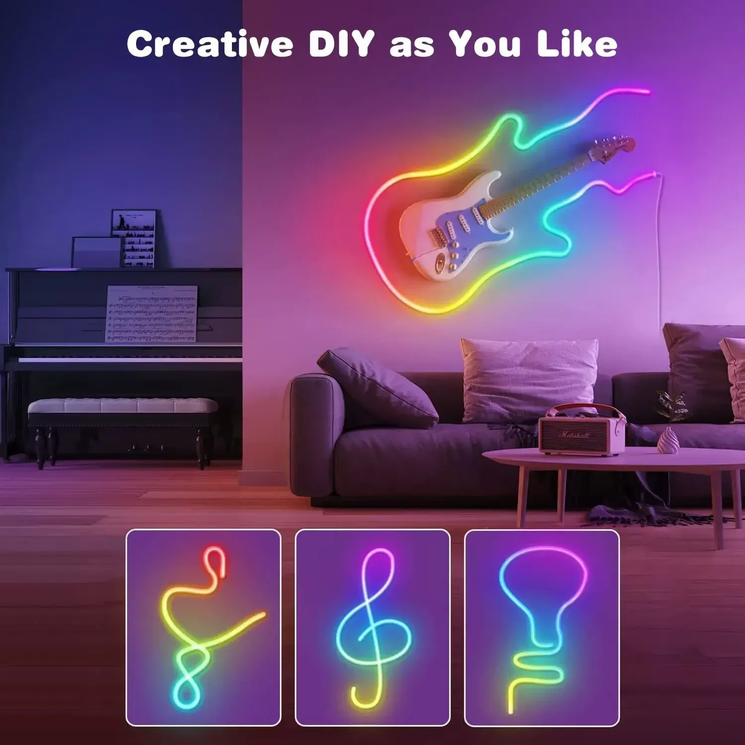 Ruban LED néon RGB pour décoration intérieure