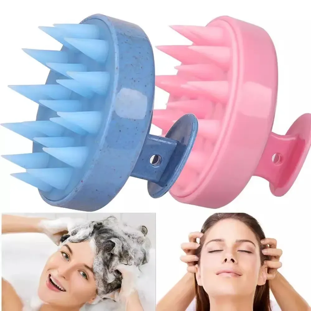 Brosse de massage en silicone pour le cuir chevelu