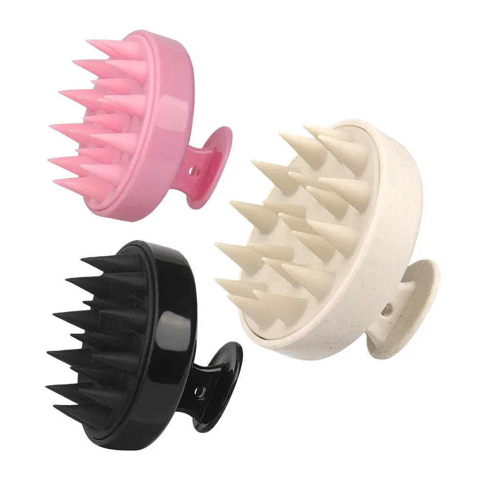 Brosse en silicone pour massage du cuir chevelu, peigne pour racines, anti-démangeaisons, nettoyage du cuir chevelu, brosse de bain pour le corps 14