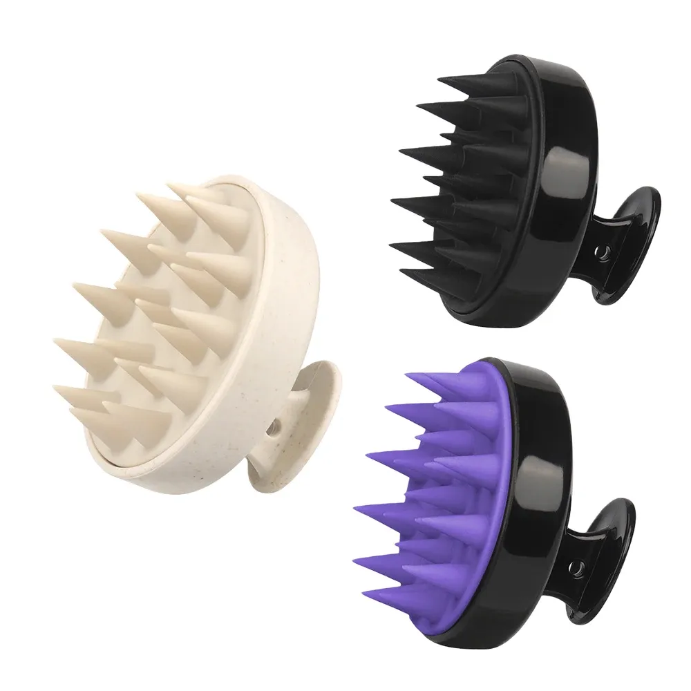 Brosse en silicone pour massage du cuir chevelu, peigne pour racines, anti-démangeaisons, nettoyage du cuir chevelu, brosse de bain pour le corps 15
