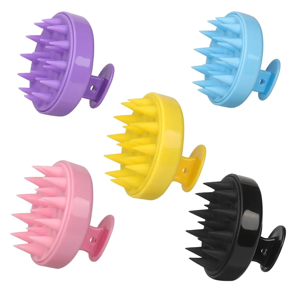 Brosse en silicone pour massage du cuir chevelu, peigne pour racines, anti-démangeaisons, nettoyage du cuir chevelu, brosse de bain pour le corps 19