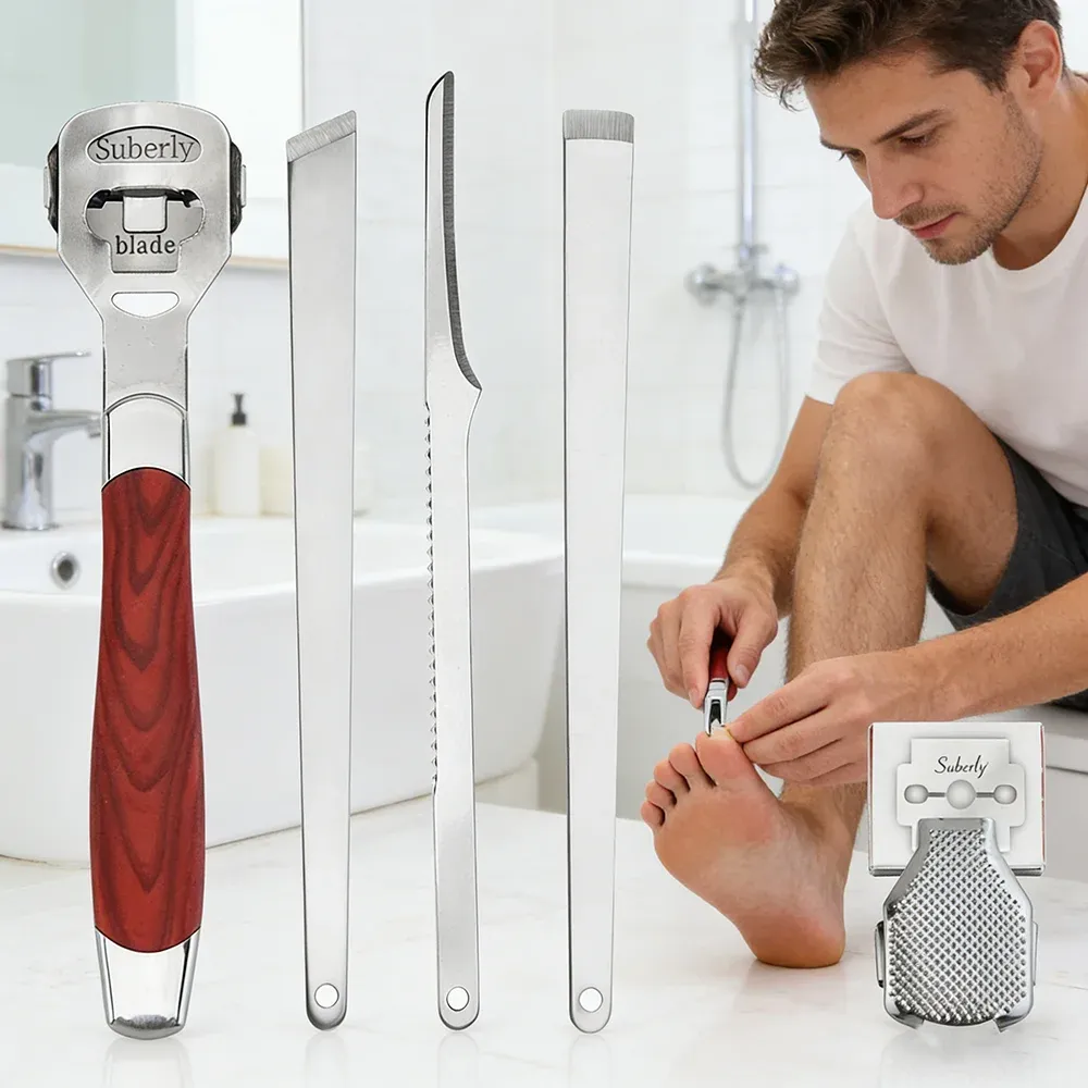 Grattoir à pieds en acier inoxydable, vue d'ensemble