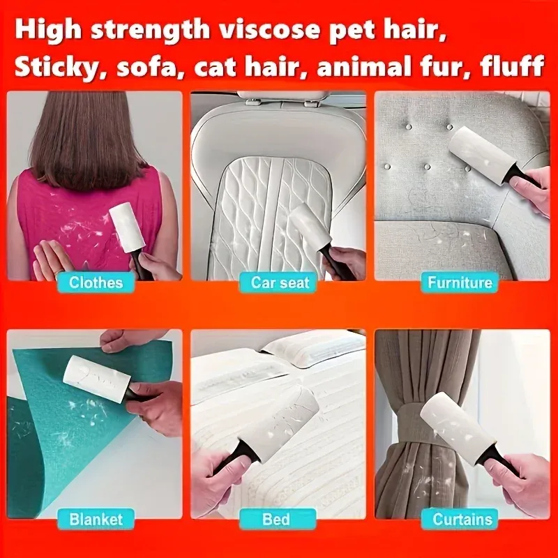 Rouleau adhésif pour poils d'animaux, idéal pour meubles, vêtements et tapis 6