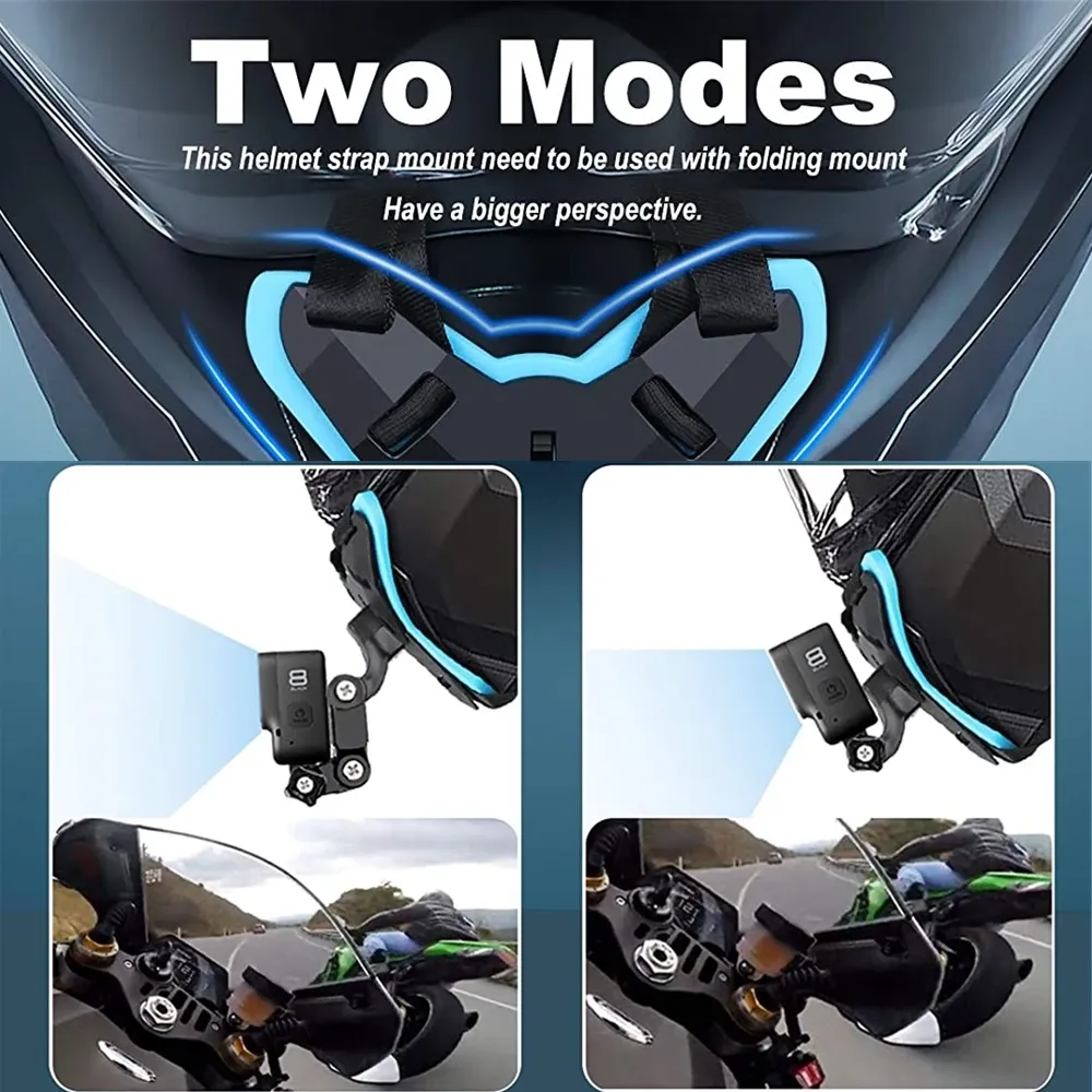 Sangle de menton pour casque de moto, compatible GoPro Hero 5, 7, 8, 9, 11 et SJCAM 4