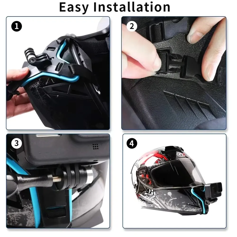 Sangle de menton pour casque de moto, compatible GoPro Hero 5, 7, 8, 9, 11 et SJCAM 5
