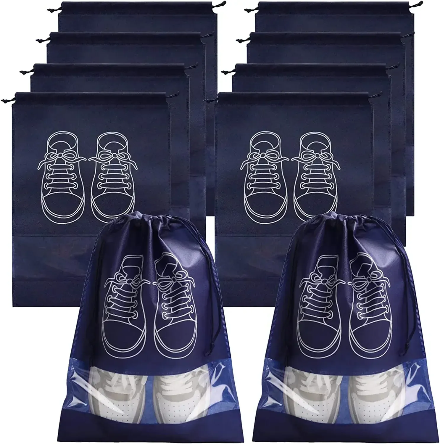 Sacs de rangement pour chaussures, lot de 5 ou 10, sacs anti-poussière en non-tissé, sac de voyage portable pour chaussures, pochette de rangement pour chaussures 8