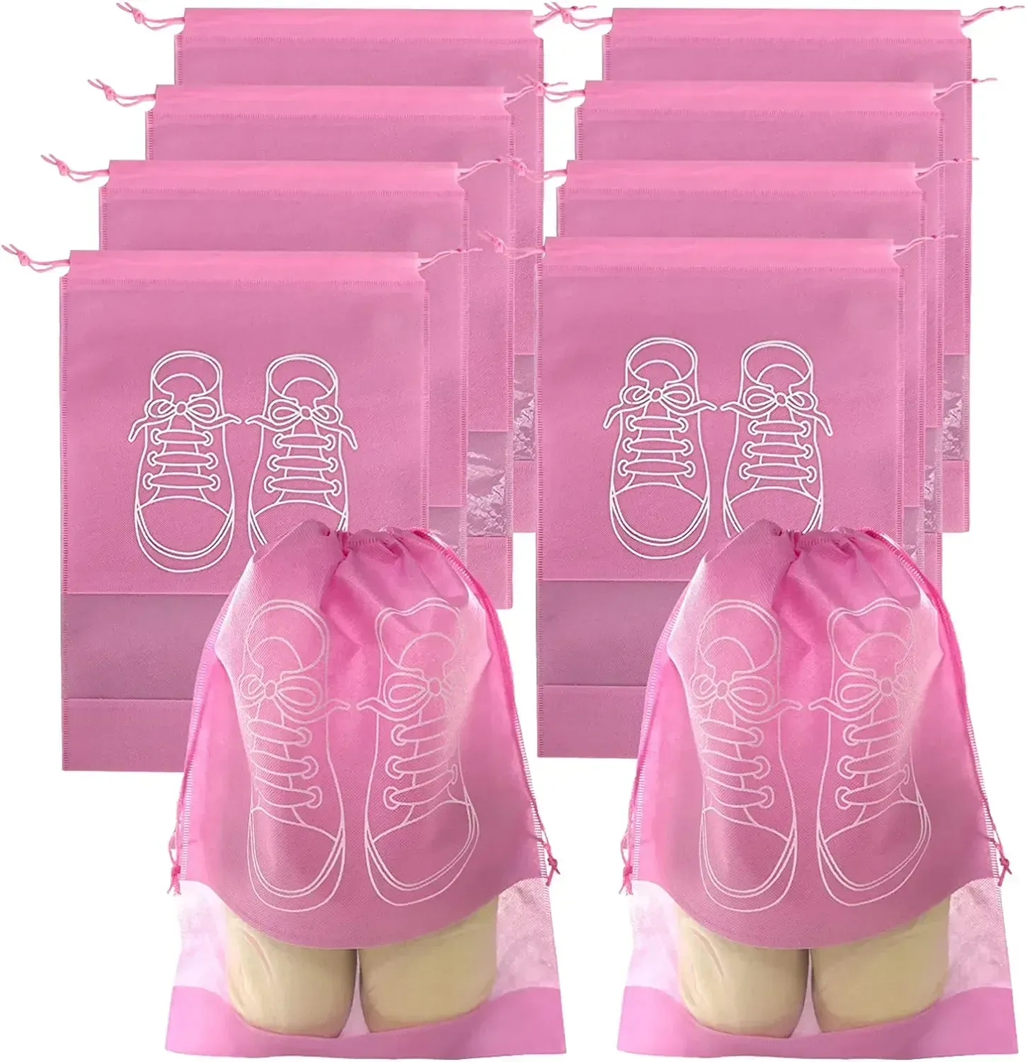 Sacs de rangement pour chaussures, lot de 5 ou 10, sacs anti-poussière en non-tissé, sac de voyage portable pour chaussures, pochette de rangement pour chaussures 11