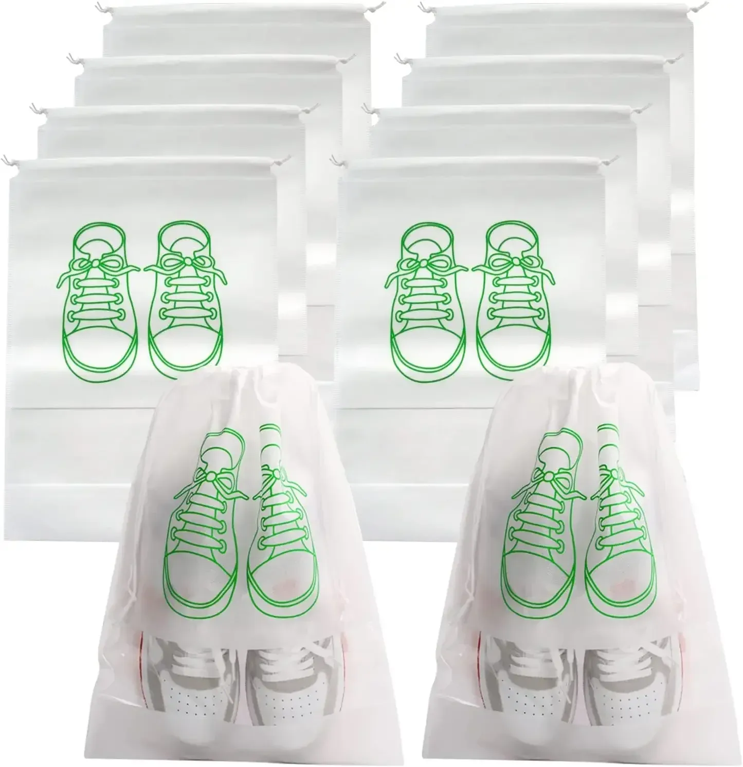Sacs de rangement pour chaussures, lot de 5 ou 10, sacs anti-poussière en non-tissé, sac de voyage portable pour chaussures, pochette de rangement pour chaussures 10
