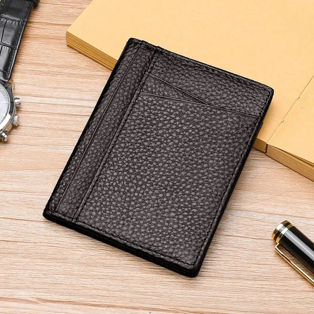 Portefeuille fin et compact en cuir pour homme et femme, à plusieurs emplacements pour cartes 7