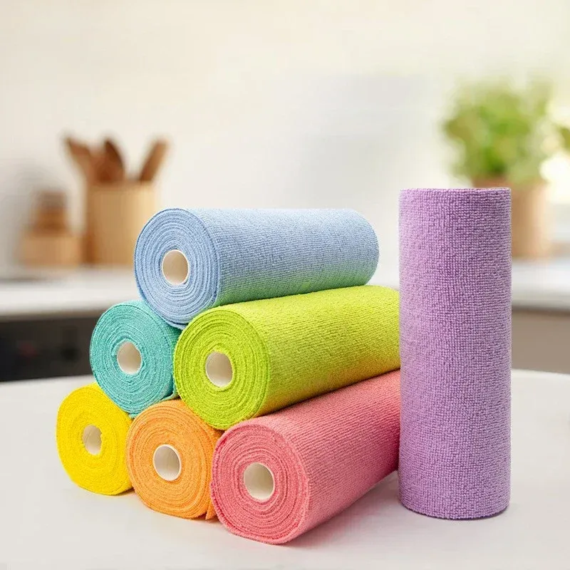 Lingette de nettoyage réutilisable en microfibre – Rouleau de 20 feuilles, alternative aux essuie-tout 2